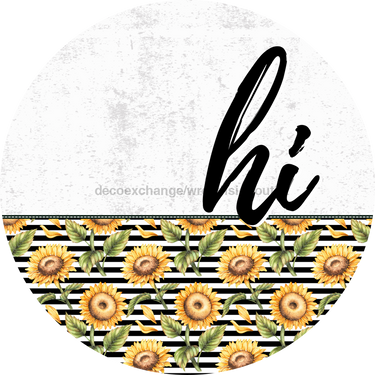 Sunflower Door Hanger Dco-01606-Dh 18’ Round Wood